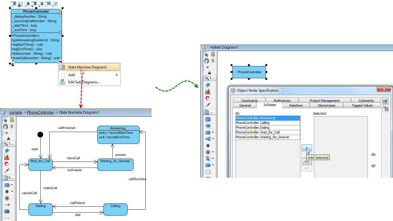 Activity diagram: refering to object attributes and ...